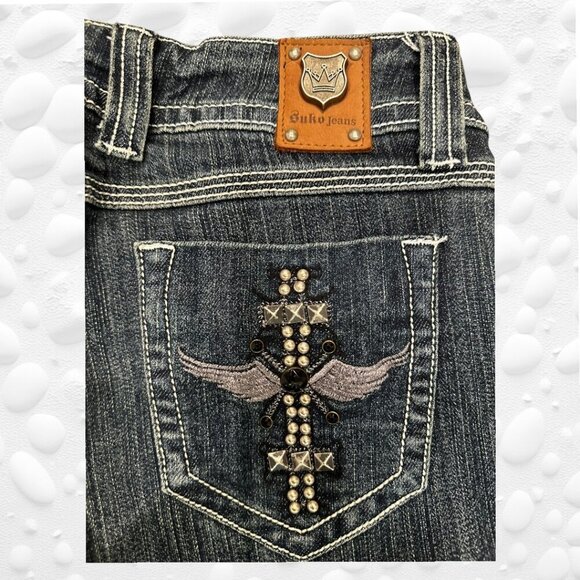 ๐ Vintage SUKO Flared Jeans - Medium Wash - Size 5 ๐ - Picture 4 of 12